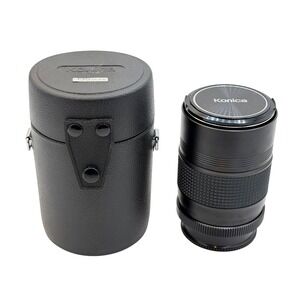Konica Hexanon AR 135mm F3.5 Telephoto Prime Lens with Case and Caps Japan